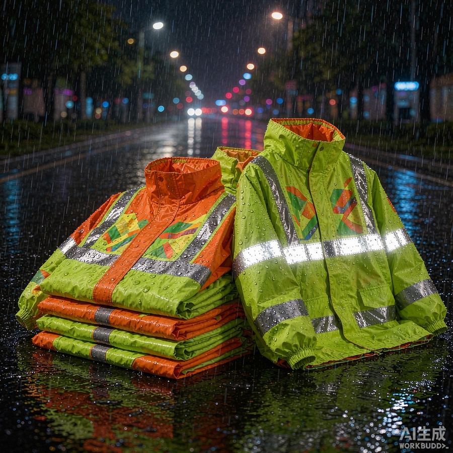 临沂环卫反光雨衣印花案例