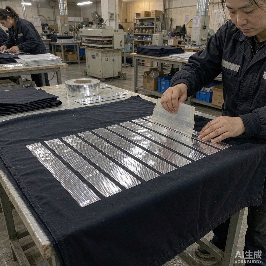 临沂劳保工装反光字印花成品实拍